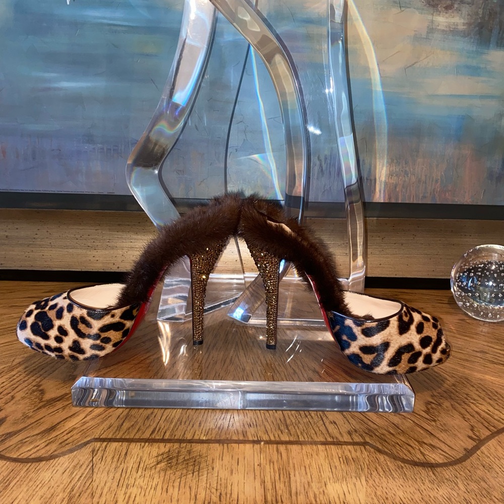 ****SOLD****Christian Louboutin Nutria Leopard Mule